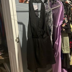 Super cute silk open back romper